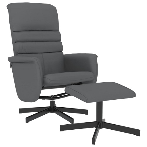 vidaXL Recliner Chair with Footstool Grey Sessel 104.5cm